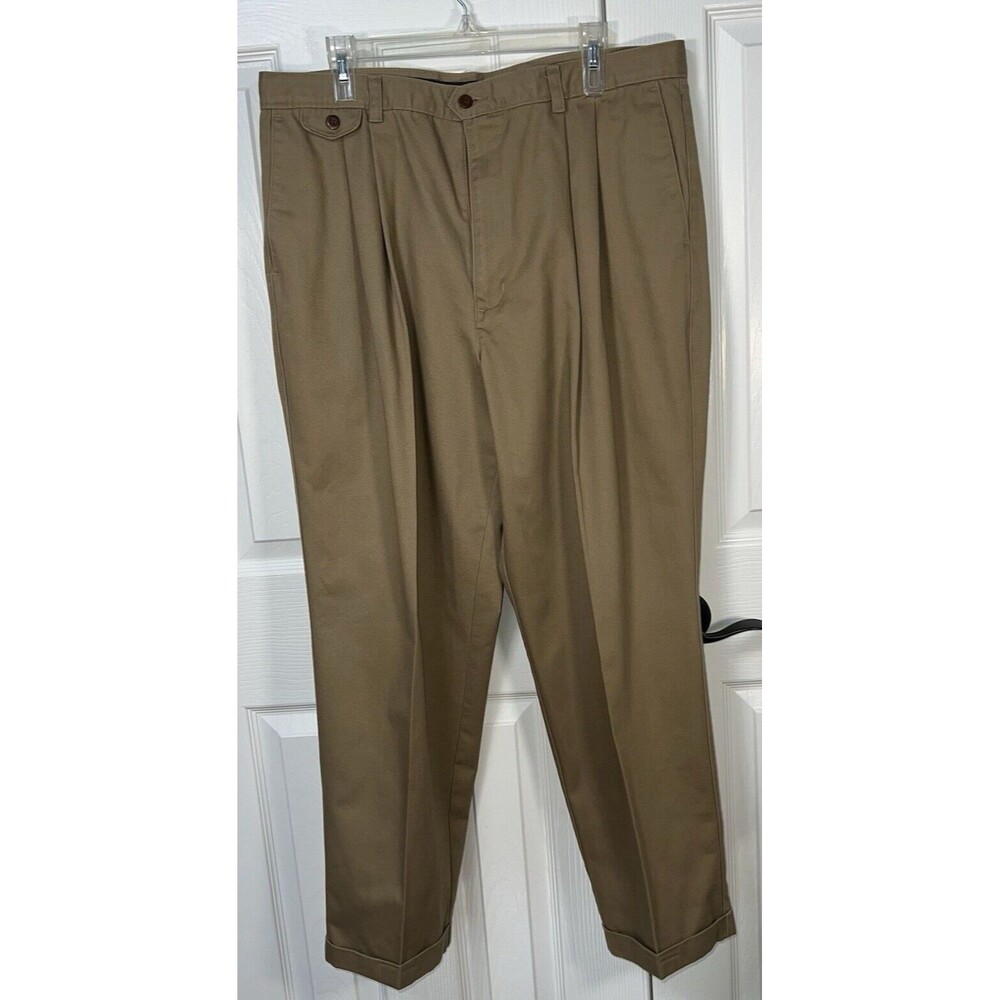 Dockers Beige Khaki Mens Size 36x29 Pleated Twill Chino